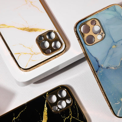 Marble Pattern Rose Gold Edge iPhone 11 Pro Max Case iPhone 11 Pro Max June Trading   