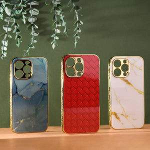 Marble Pattern Rose Gold Edge iPhone 12 Pro Max Case iPhone 12 Pro Max June Trading   