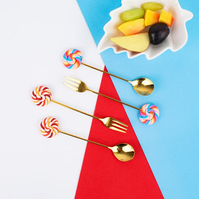 Lollipop Dessert Spoon Set of 4 Cutlery June Trading   