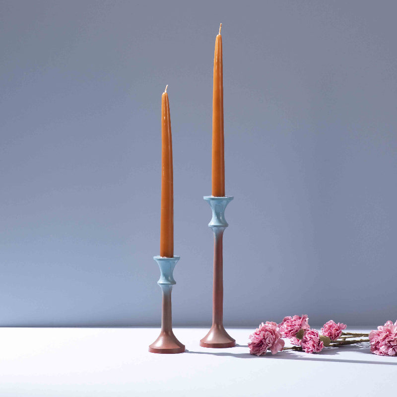Aqua Drift Ombre Candle Stand (Set Of 2)