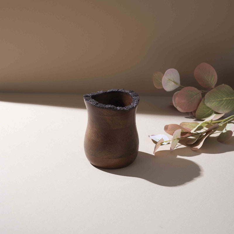 Artisan Wood Spoon Stand With Natural Edge