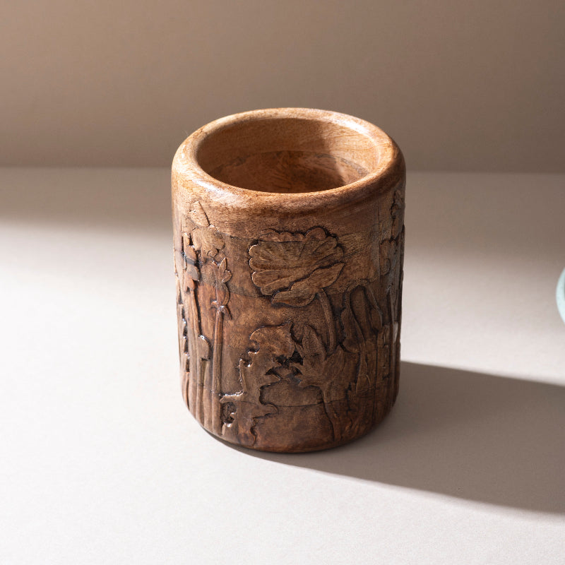 Artisan Dandelion Carved Spoon Stand