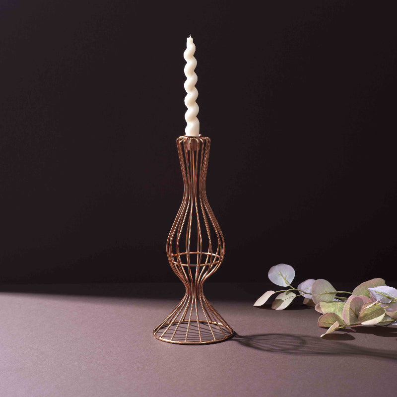 Copper Twist Iron Taper Holder