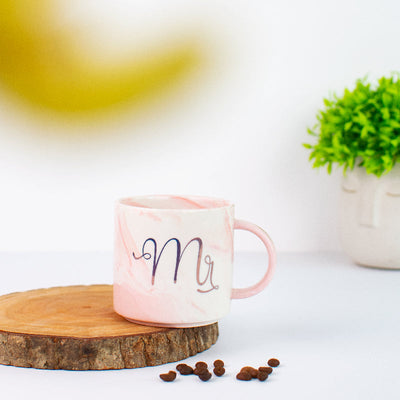 Blush Pink Mr and Mrs Mug Coffee Mugs June Trading Mr  