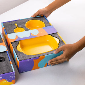 Meraz Vivid Yellow Serving Set (4 Pcs) Serving Platters The June Shop   