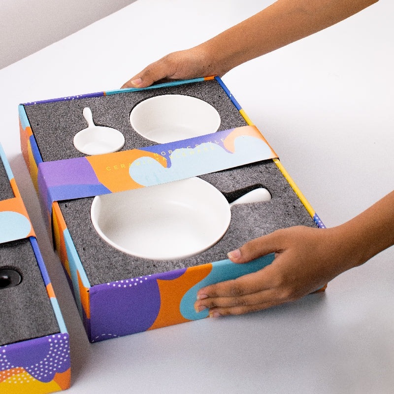 Meraz Snow White Serving Set (4 Pcs) Serving Platters The June Shop   