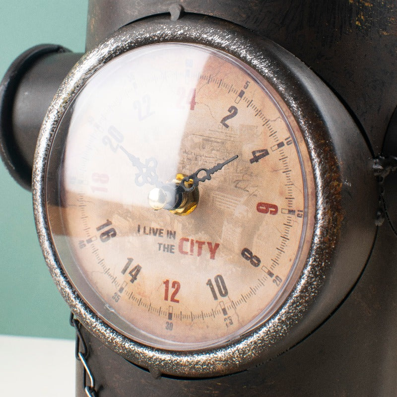 Vintage Charm Fire Hydrant-Inspired Table Clock Table Clocks The June Shop   