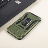 Hybrid Armour iPhone 14 Pro Cover | Camera Slider & Kickstand iPhone 14 Pro Max The June Shop Olive Green  