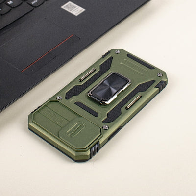 Hybrid Armour iPhone 14 Pro Cover | Camera Slider & Kickstand iPhone 14 Pro Max The June Shop Olive Green  