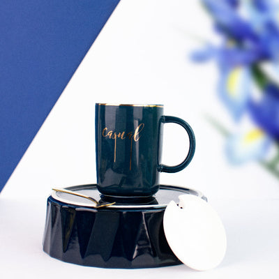 Starry Ceramic Mug With Lid Coffee Mugs June Trading Casual  