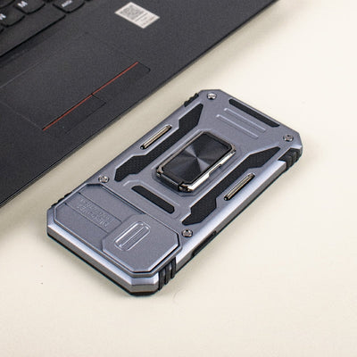 Hybrid Armour iPhone 13 Cover | Camera Slider & Kickstand iPhone 13 The June Shop Shimmer Grey  