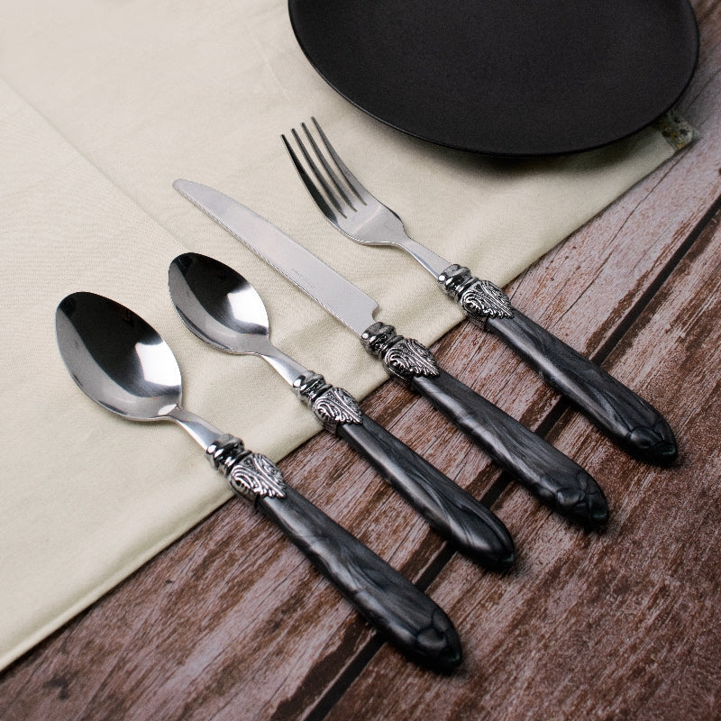 Pewter Accent Regal 24 Piece Cutlery Set Cutlery June Trading   