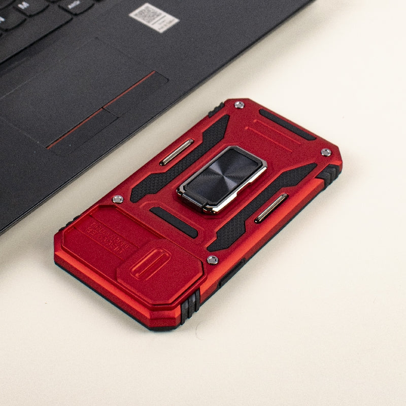 Hybrid Armour iPhone 13 Cover | Camera Slider & Kickstand iPhone 13 The June Shop Tangy Red  