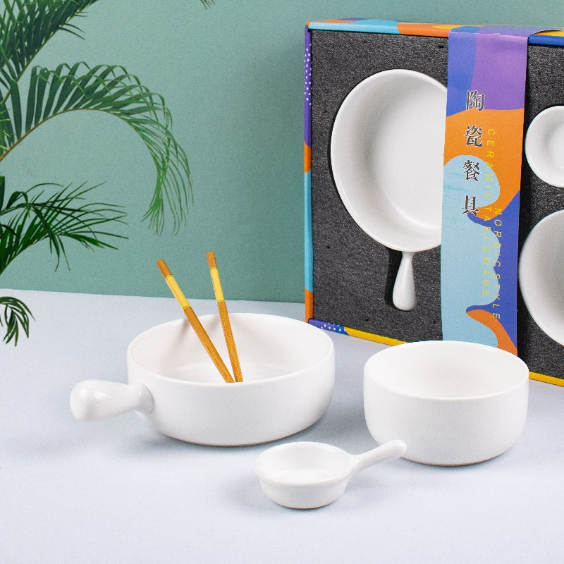 Meraz Snow White Serving Set (4 Pcs) Serving Platters The June Shop   