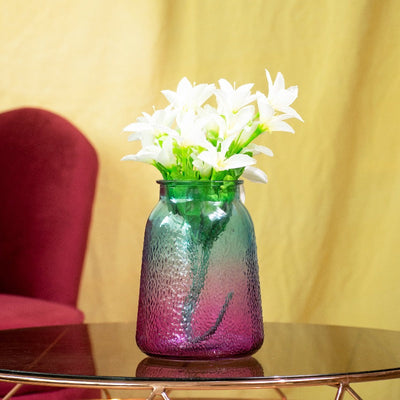 Elegant Frosted Glass Vase Vases June Trading Berry Purple  