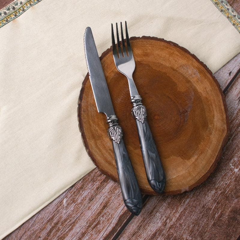 Pewter Accent Regal 24 Piece Cutlery Set Cutlery June Trading   