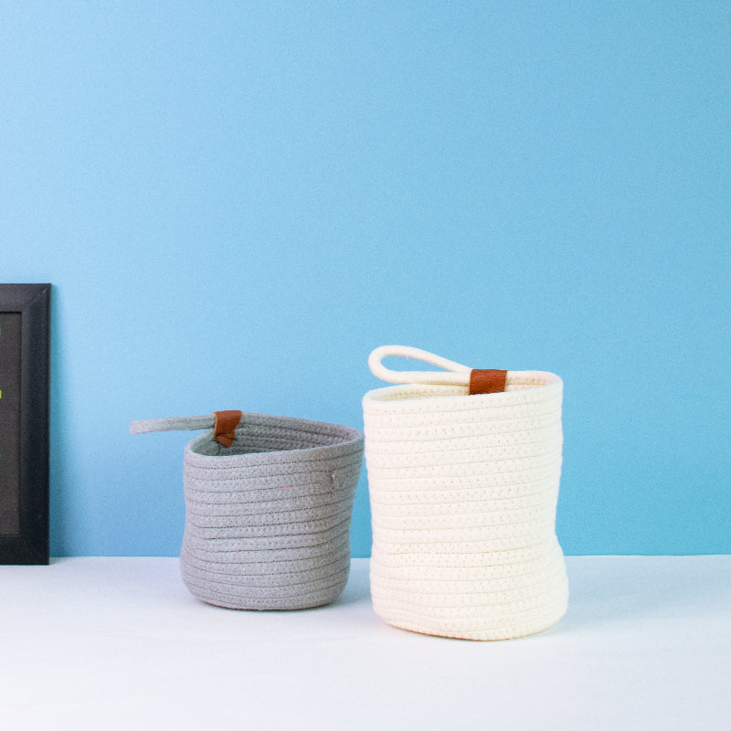 Rope Storage Basket For Planters & Essentials Basic Organisers June Trading   