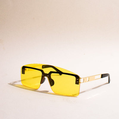 Serve Sass Oversized Yellow Sunglass Eyewear The June Shop   