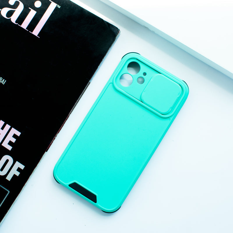 Colour Me Vivid Camera Slider Apple iPhone 12 Cover iPhone 12 June Trading Turquoise Blue  
