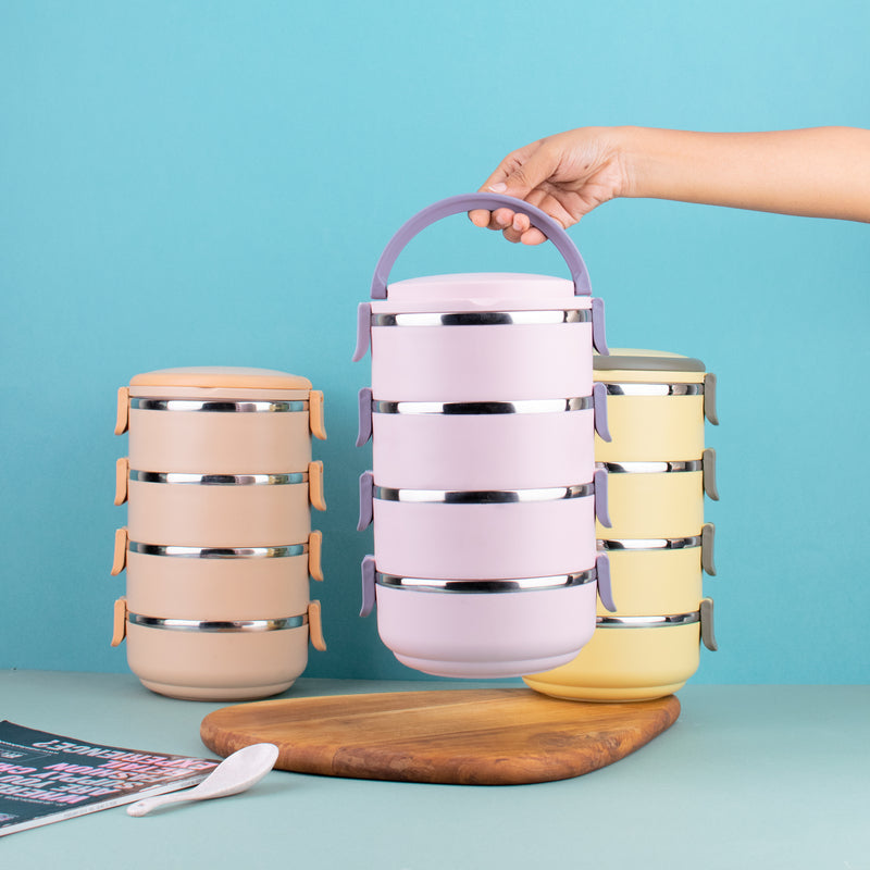 4-Layer Stack Your Food Heat Insulated Lunch Box Lunch Boxes The June Shop   