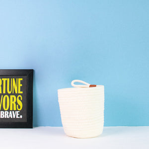 Rope Storage Basket For Planters & Essentials Basic Organisers June Trading Large Salt White  