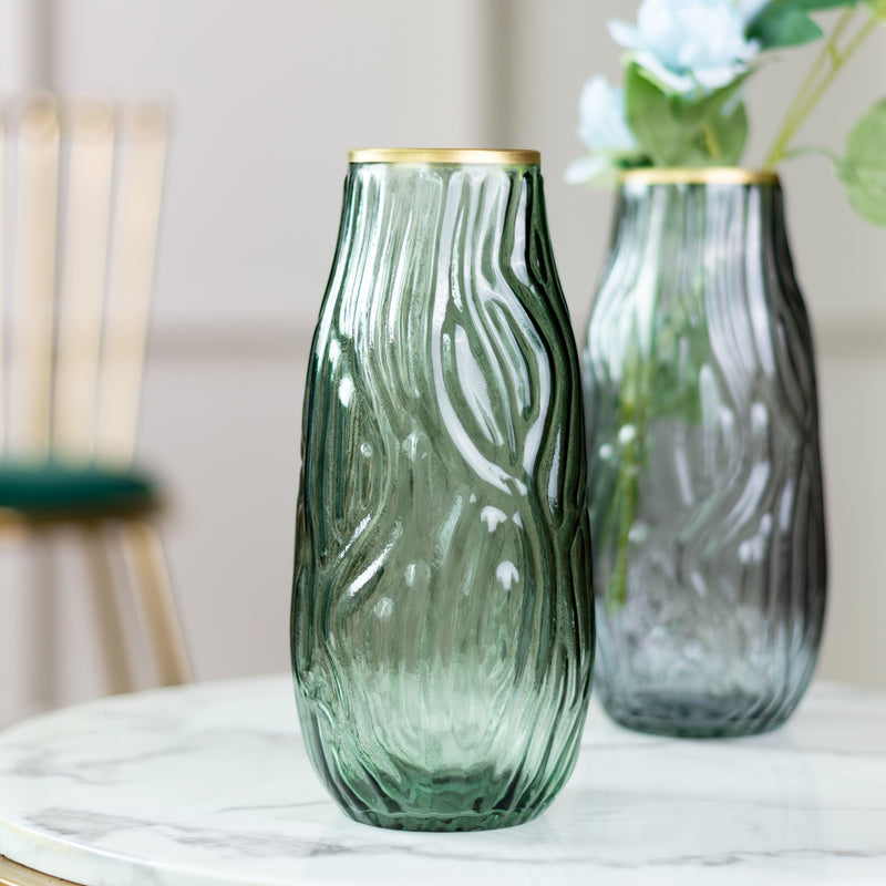 Empoli Whirl Pressed Vase Vases June Trading Pine Green  