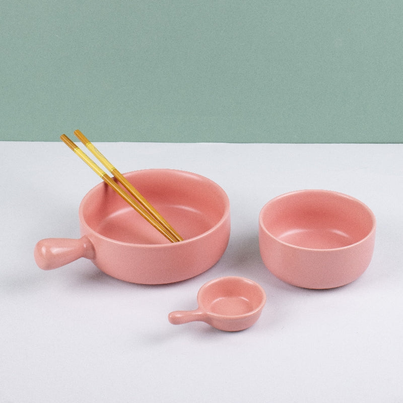 Meraz Lemonade Pink Serving Set (4 Pcs) Serving Platters The June Shop   