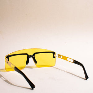 Serve Sass Oversized Yellow Sunglass Eyewear The June Shop   