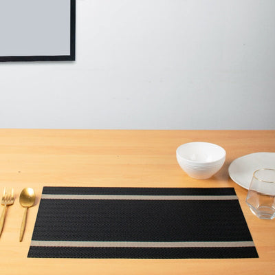 Regal Black Table Mats Set | 6 Pcs Tablemat The June Shop   