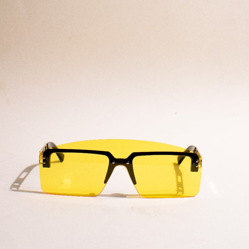 Serve Sass Oversized Yellow Sunglass Eyewear The June Shop   