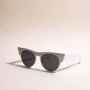 Wing-It Round White Cateye Sunglass Eyewear June Trading   