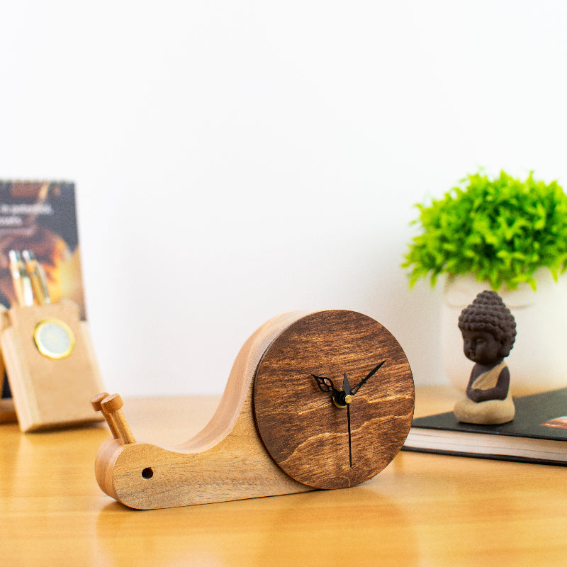 Wooden Snail Table Clock – The June Shop