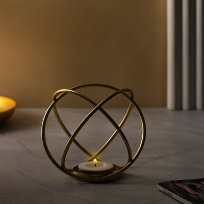 Angular Orb Contemporary Candle Stand
