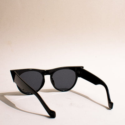 Wing-It Round Black Cateye Sunglass Eyewear June Trading   