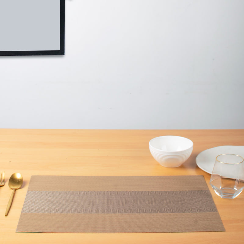 Traditional Beige Table Mats Set | 6 Pcs Tablemat The June Shop   
