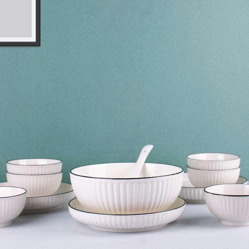 Odelia Ivory White 22 Piece Dinnerware Dinner Sets The June Shop   