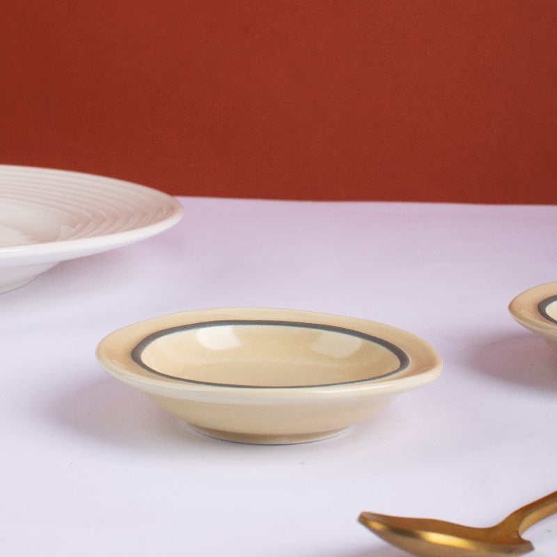 Orphic Beige Dip Bowl Serving Bowls The June Shop   