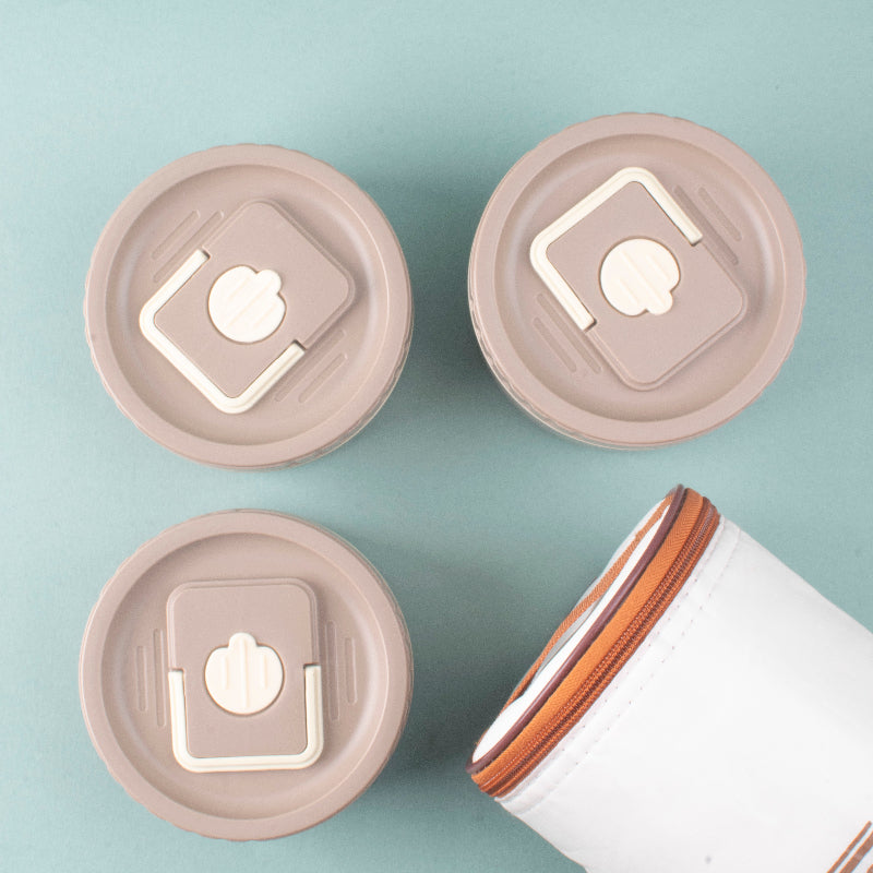 Complete Bento Lunch Set with Double Bowls, Leakproof Lid & Insulated Bag