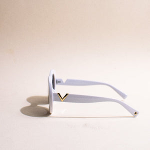 Go Vintage Oversized White Sunglass Eyewear June Trading   