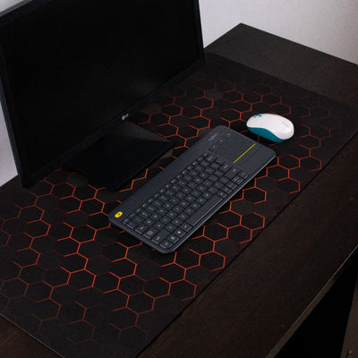 Honeycomb Of Gold Extended Versatile Desk Mat Desk Mats The June Shop   