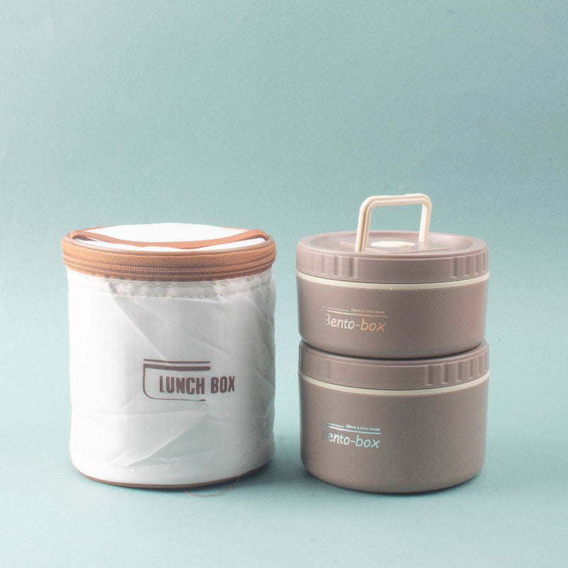 Modern Bento Lunch Kit with Thermal Pouch & Airtight Lid