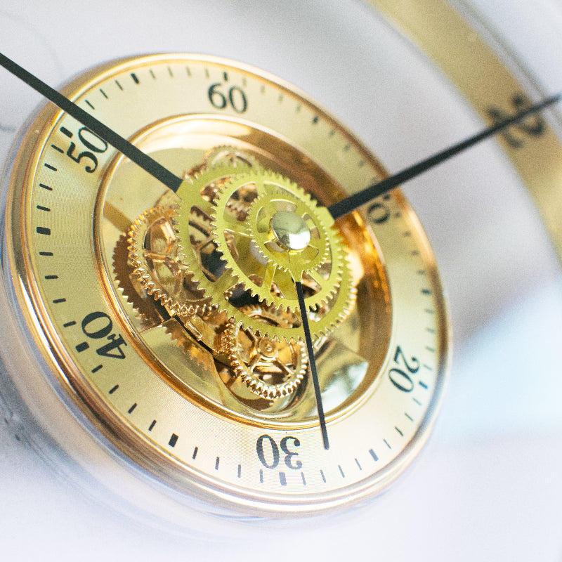 Gold & Mahogany Mechanic Wall Clock Wall Clocks June Trading   