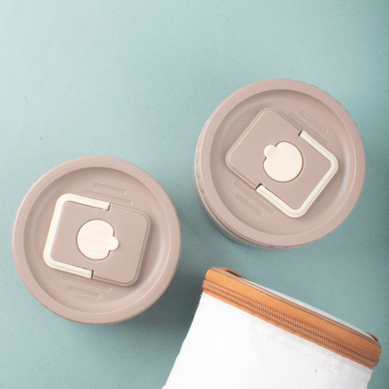 Modern Bento Lunch Kit with Thermal Pouch & Airtight Lid