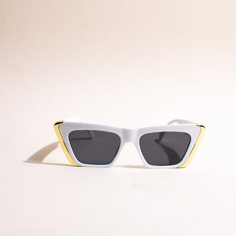 OOTD Rectangle Cateye Paper White Sunglass Eyewear The June Shop   