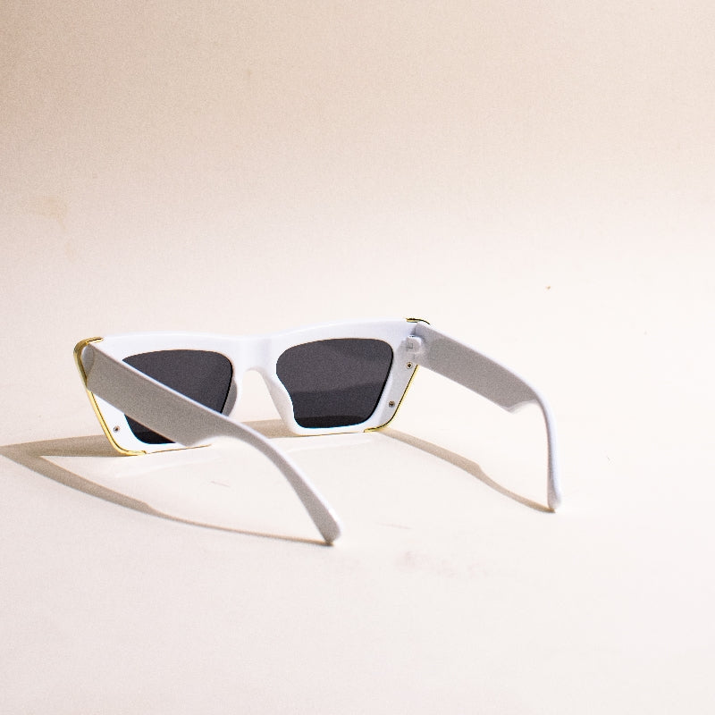 OOTD Rectangle Cateye Paper White Sunglass Eyewear The June Shop   