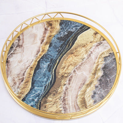 Marble-Chic Circular Vanity Accent Platter (Multipurpose)