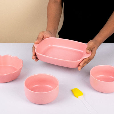 Meraz Lemonade Pink Serving Set (8 Pcs) Serving Platters The June Shop   