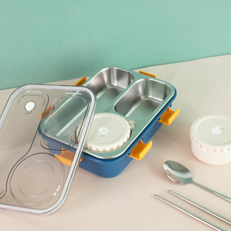 Pack Your Grub Bento Lunch Box Lunch Boxes The June Shop True Blue  