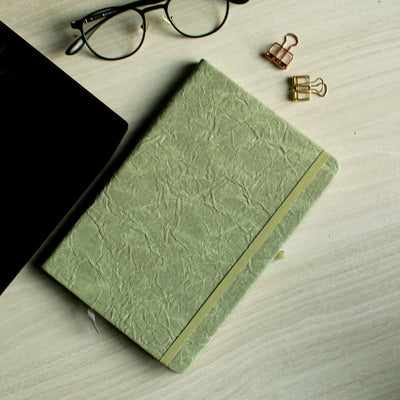 Crimpled Texture Hardcover Notebook Notepads June Trading Fern Green  
