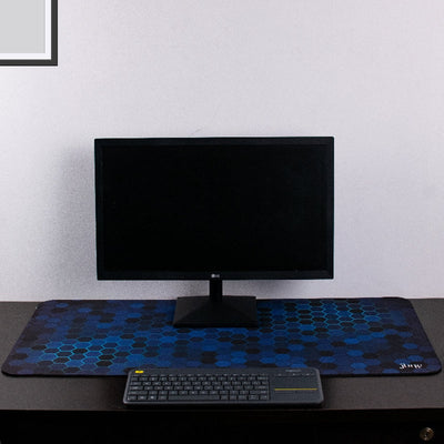 Azure Honeycomb Extended Versatile Desk Mat Desk Mats The June Shop   